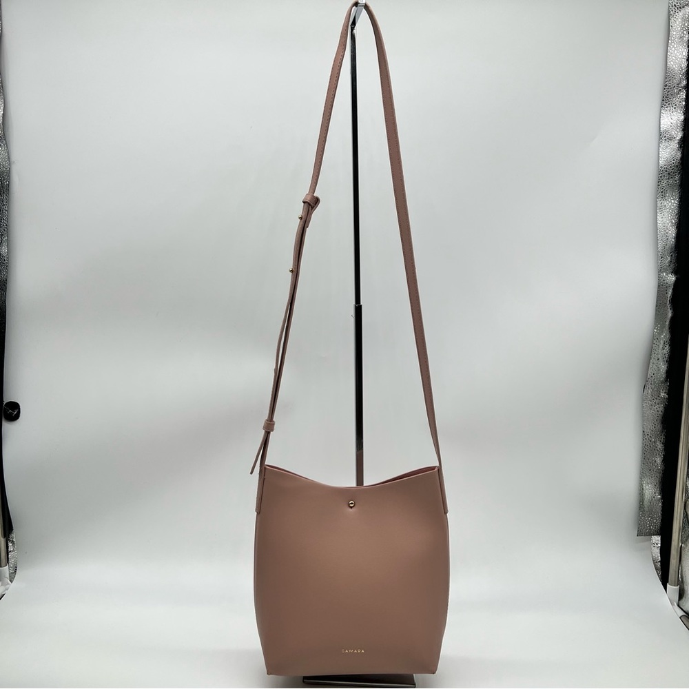 Samara Dusty Rose Crossbody Bag with Minimalist Clean Design Adjustable Strap